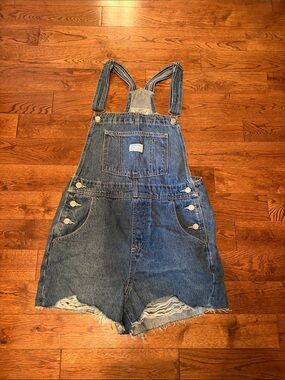 Levis BRAND NEW Small Blue Denim Short Overalls